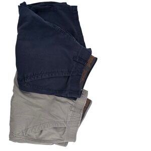 WearFirst Cargo Shorts Mens 38 Navy Gray Lot of 2 Ripstop Free-Band Utility